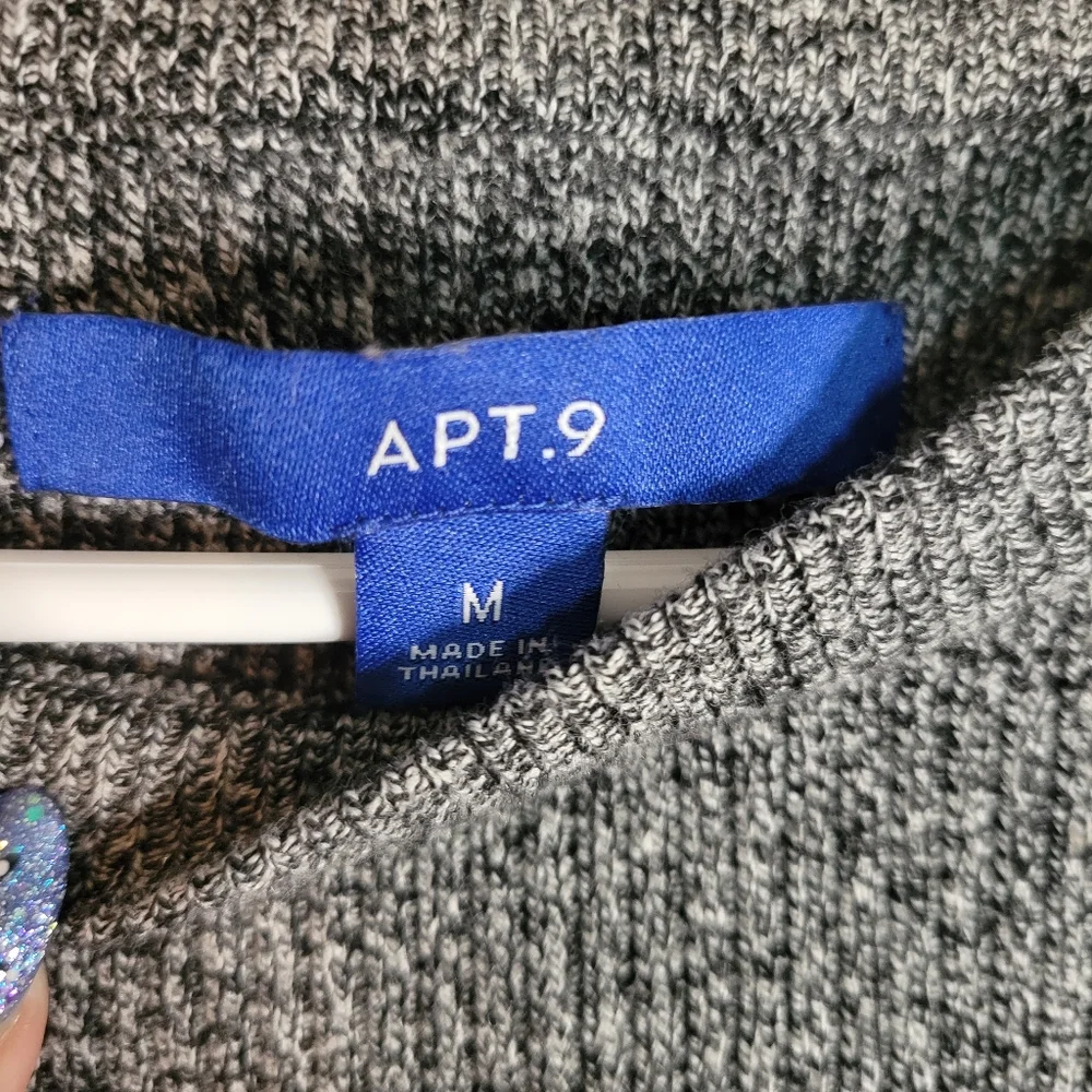 Apt 9 grey sweater medium small long sleeve